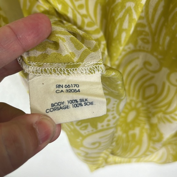 Anthropologie Edme & Esyllte Moscow in Bloom Yellow Sheer Blouse Beaded Top - Picture 7 of 7